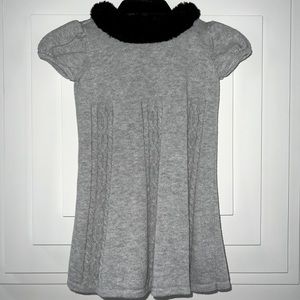 GYMBOREE Sweater Dress w/ Black Fur Collar